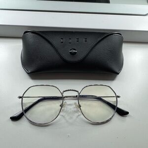 DIFF Hexagonal Blue Light Glasses with Case